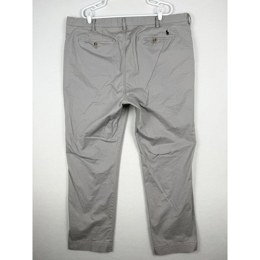 Polo Ralph Lauren Chino Pants Mens 44x32 Gray Stretch Classic Fit Cotton Twill